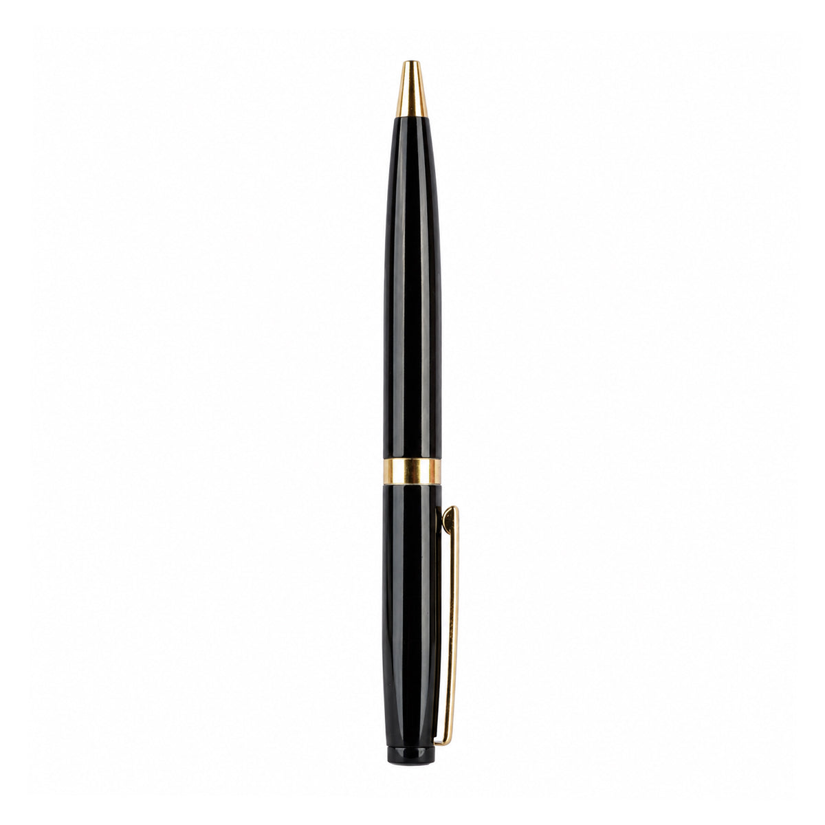 Unomax Auris Metal Body Ball Pen — Glossy Black, Blue Ink (Jet Ink)
