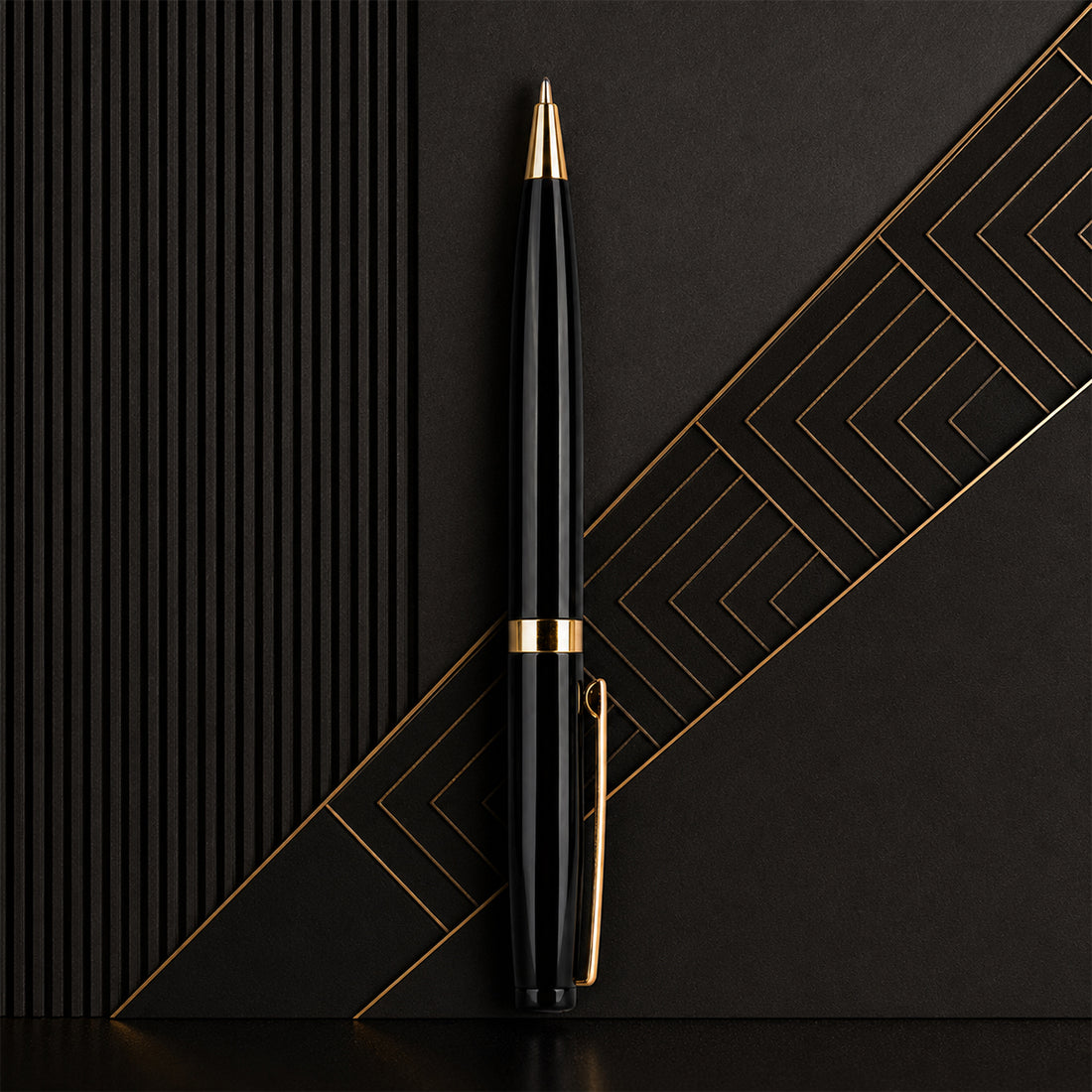 Unomax Auris Metal Body Ball Pen — Glossy Black, Blue Ink (Jet Ink)
