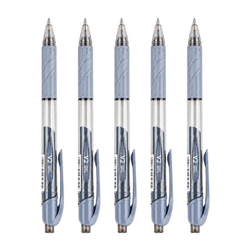 Flair V2 Retractable Gel Pen — Pack of 5 (Black Ink), Comfortable Grip
