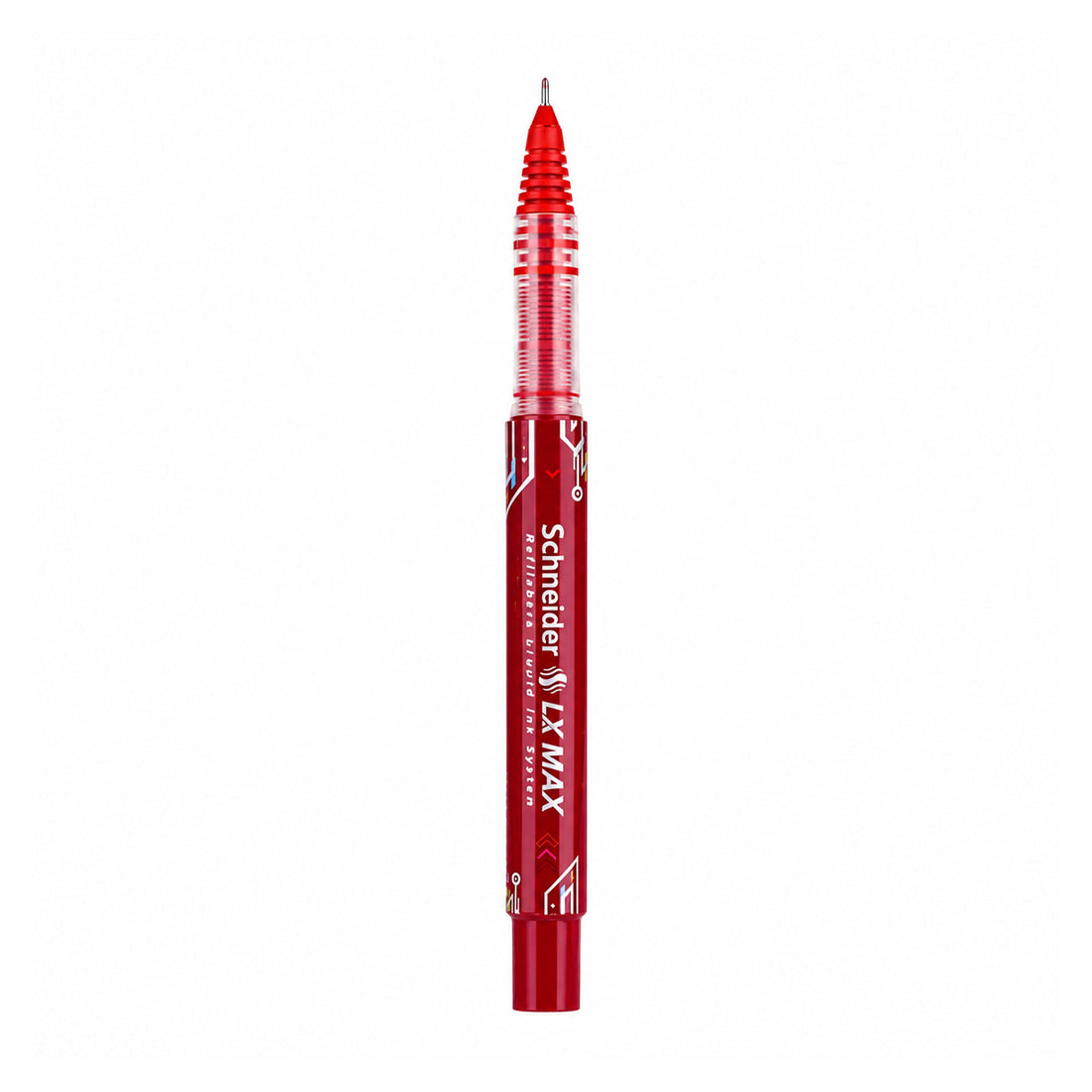 Luxor Schneider LX Max Roller Ball Pen — 0.5mm Fine Tip, Red Ink (Set of 2)