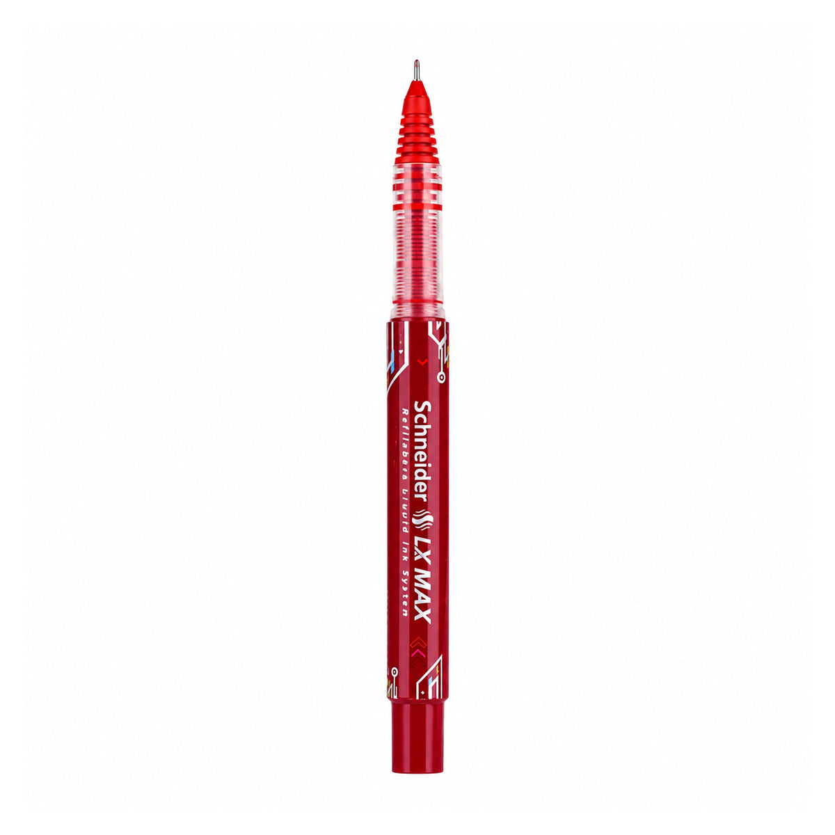 Luxor Schneider LX Max Roller Ball Pen — 0.5mm Fine Tip, Red Ink (Set of 2)