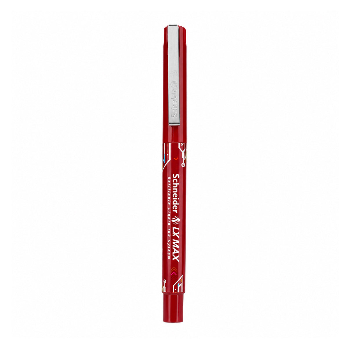 Luxor Schneider LX Max Roller Ball Pen — 0.5mm Fine Tip, Red Ink (Set of 2)