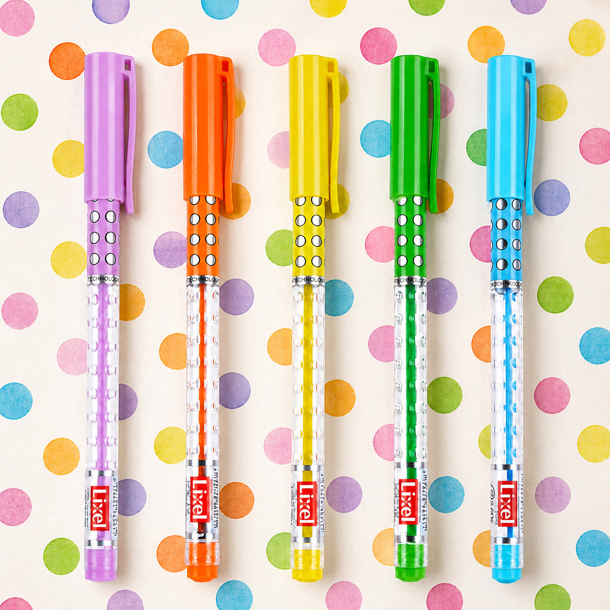 Lixel Silk Ball Pen – Blue Ink, Assorted Colours, Pack of 10