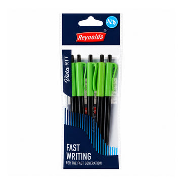 Reynolds Vista RT Ball Pen – 0.7mm Blue Ink, Pack of 20 (Black & Green)
