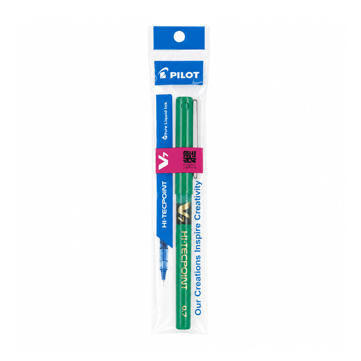 Pilot Hi-Tecpoint V7 0.7mm Roller Ball Pen – Green Ink