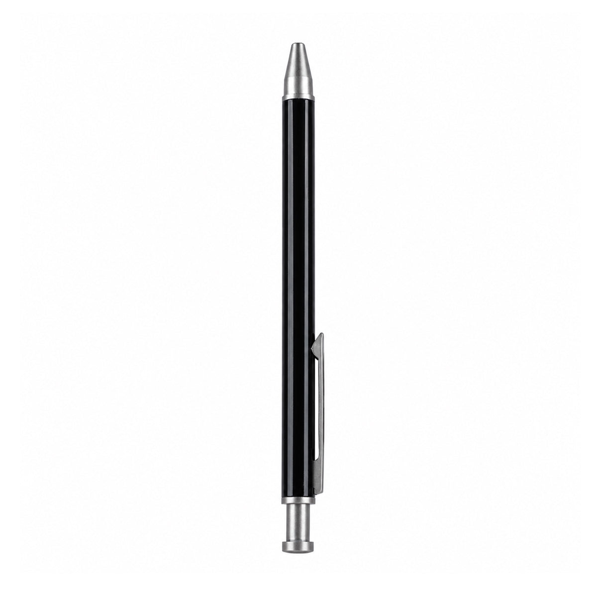 The Writershub Black Retractable Ball Pen — Grey Clip, Blue Ink