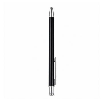 The Writershub Black Retractable Ball Pen — Grey Clip, Blue Ink