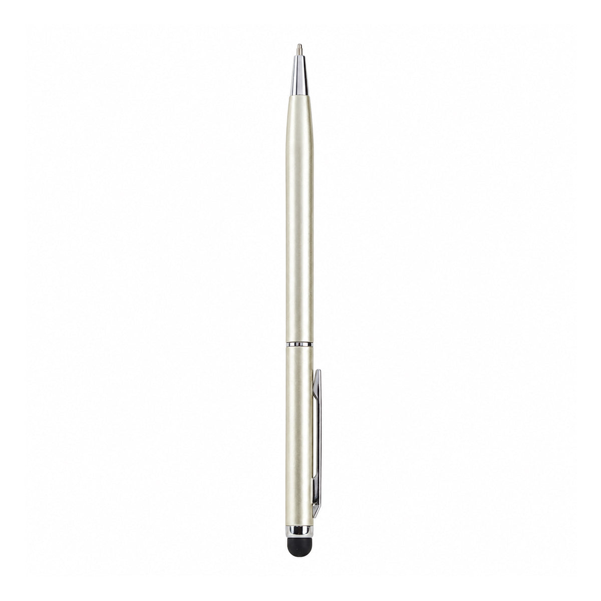 The Writershub 2-in-1 Silver Ball Pen with Stylus — Twist Mechanism, Blue Ink