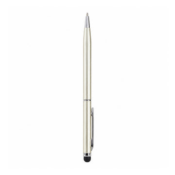 The Writershub 2-in-1 Silver Ball Pen with Stylus — Twist Mechanism, Blue Ink