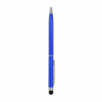 The Writershub Blue Slim 2‑in‑1 Stylus & Twist Ball Pen — Blue Body, Blue Ink