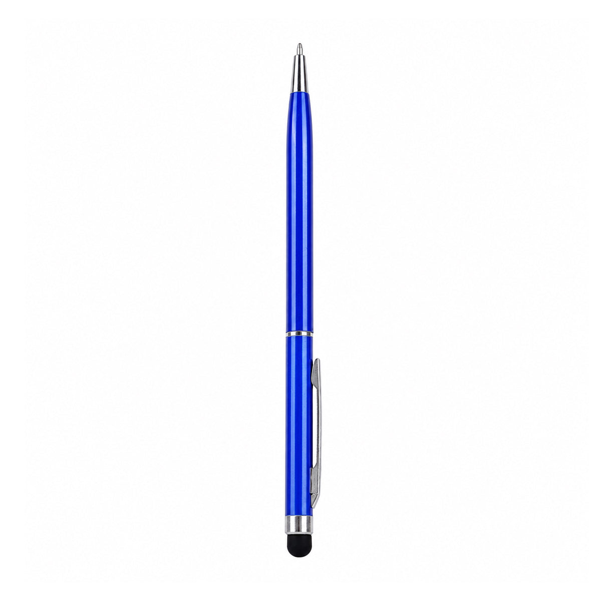 The Writershub Blue Slim 2‑in‑1 Stylus & Twist Ball Pen — Blue Body, Blue Ink