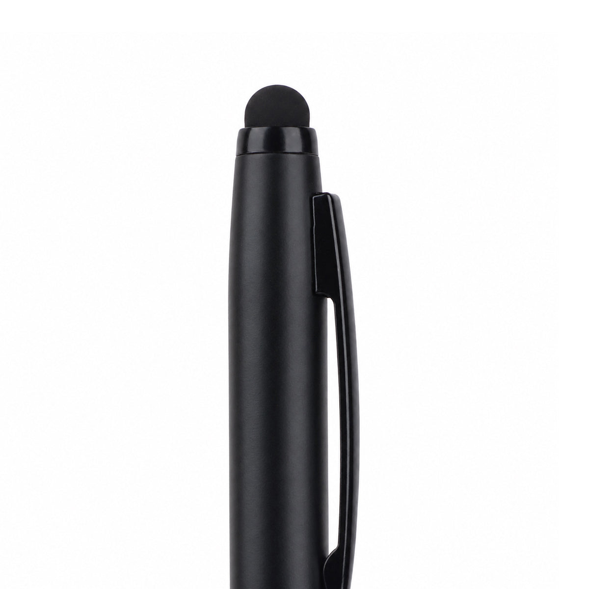 The Writershub Matte Black Metal Twist Ball Pen — Blue Ink & Stylus