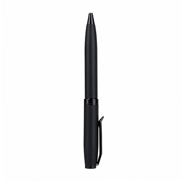 The Writershub Matte Black Twist Ball Pen — Matching Clip, Blue Ink