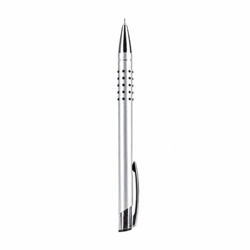 Cello Accugrip Ball Pen — Glossy Silver with Anti‑Slip Grip, Blue Ink
