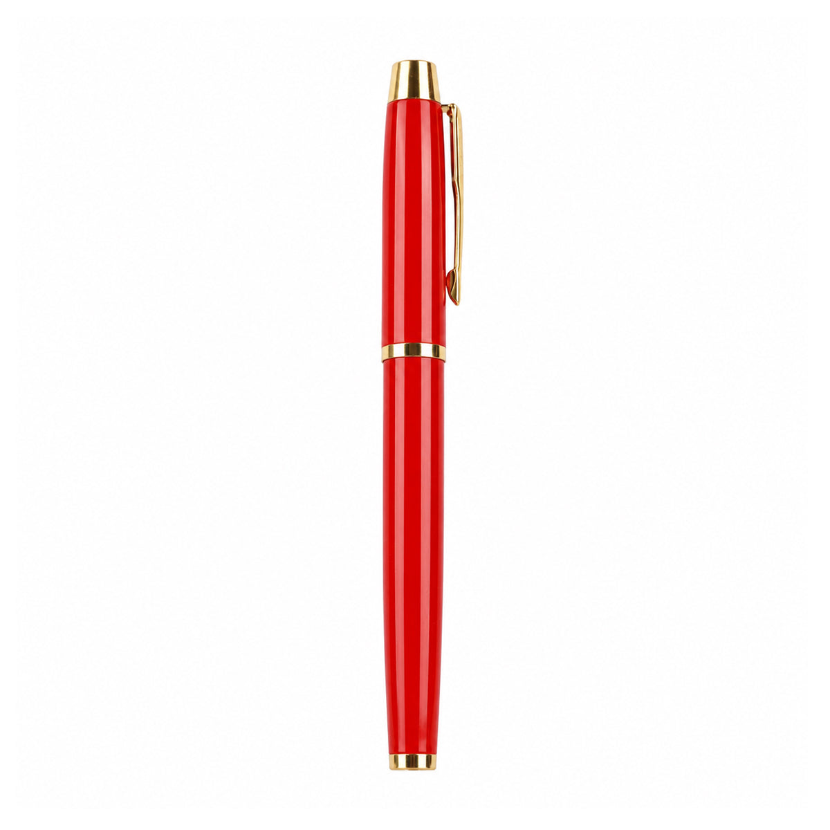 The Writershub Glossy Red Metal Rollerball Pen — Blue Ink