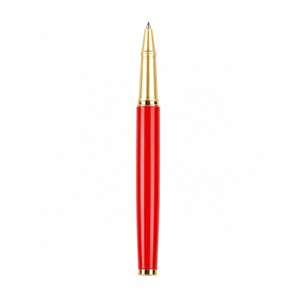 The Writershub Glossy Red Metal Rollerball Pen — Blue Ink