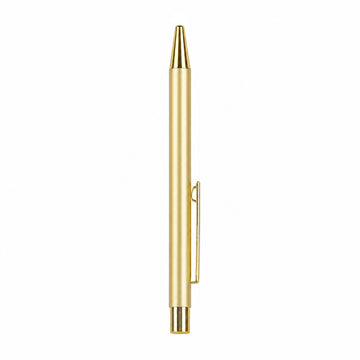 The Writershub Glossy Gold Metal Ball Pen – Retractable Click Mechanism, Blue Ink