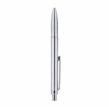 The Writershub Slim Full Silver Retractable Ball Pen – Click Mechanism, Blue Ink
