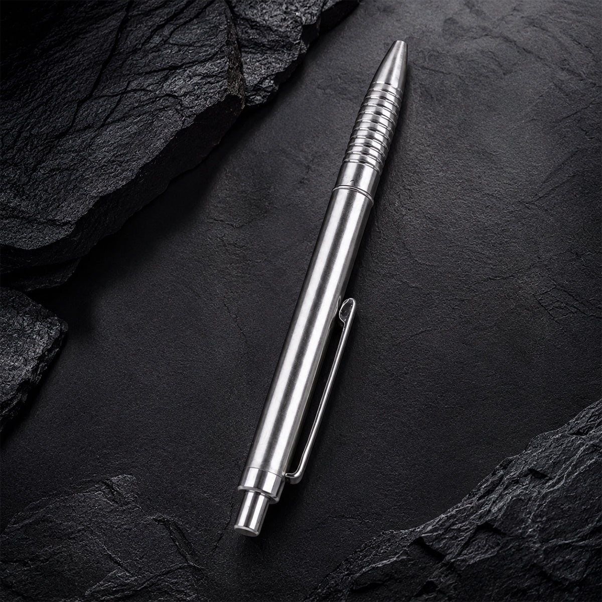 The Writershub Slim Full Silver Retractable Ball Pen – Click Mechanism, Blue Ink