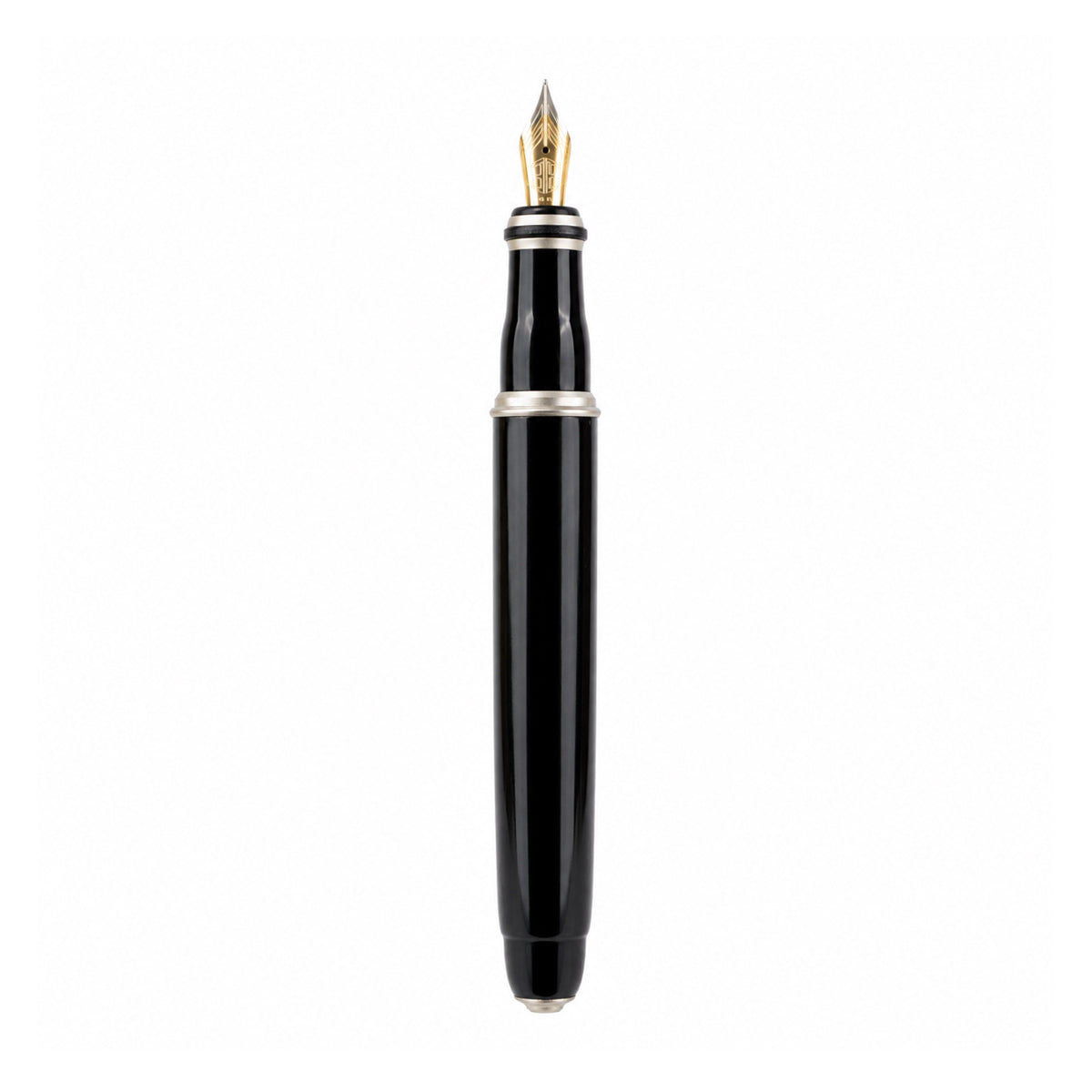 Vsign SB Black Body with Silver Engraved Cap Medium Nib Fountain Pen – Cap Type | Converter & Cartridge