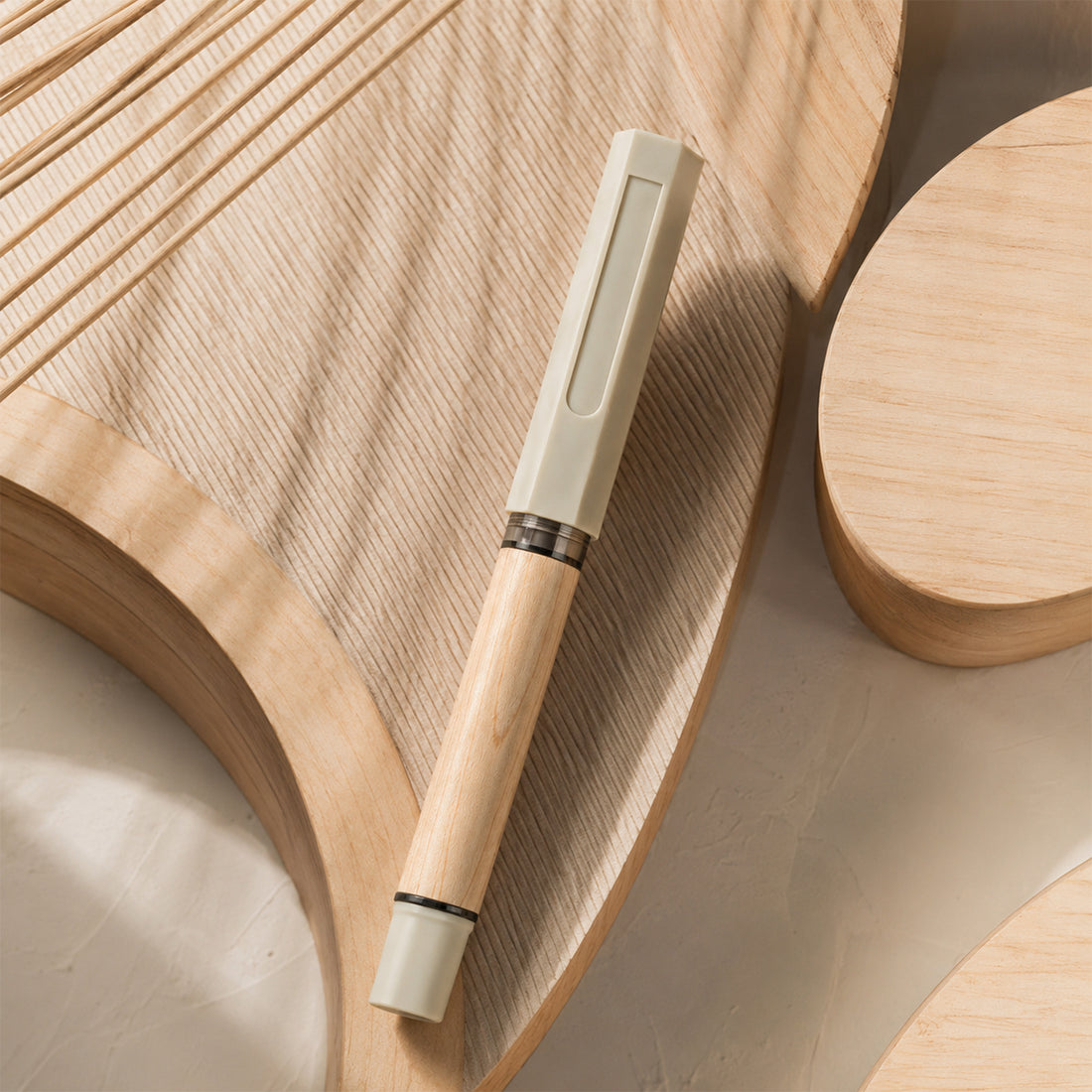 Jinhao 62 Sandalwood Body with Creamy White Cap — Fine Nib, Converter