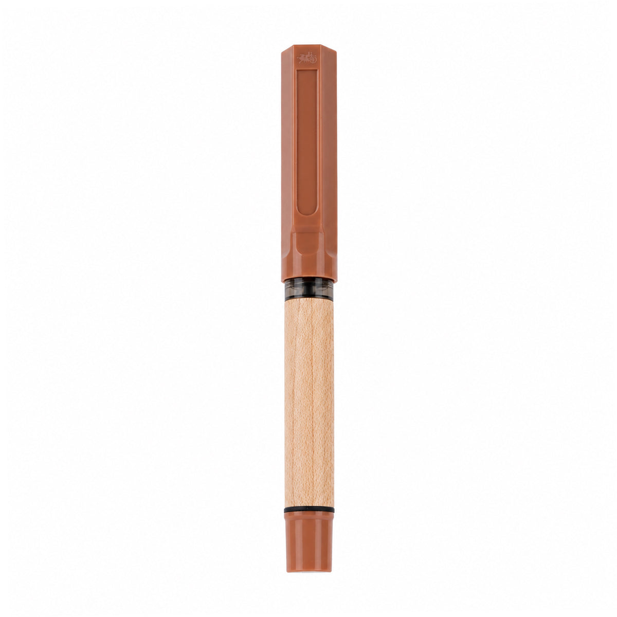 Jinhao 62 Sandalwood Fountain Pen — Brown Cap, Fine Nib