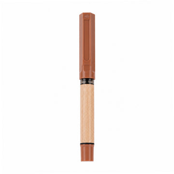 Jinhao 62 Sandalwood Fountain Pen — Brown Cap, Fine Nib