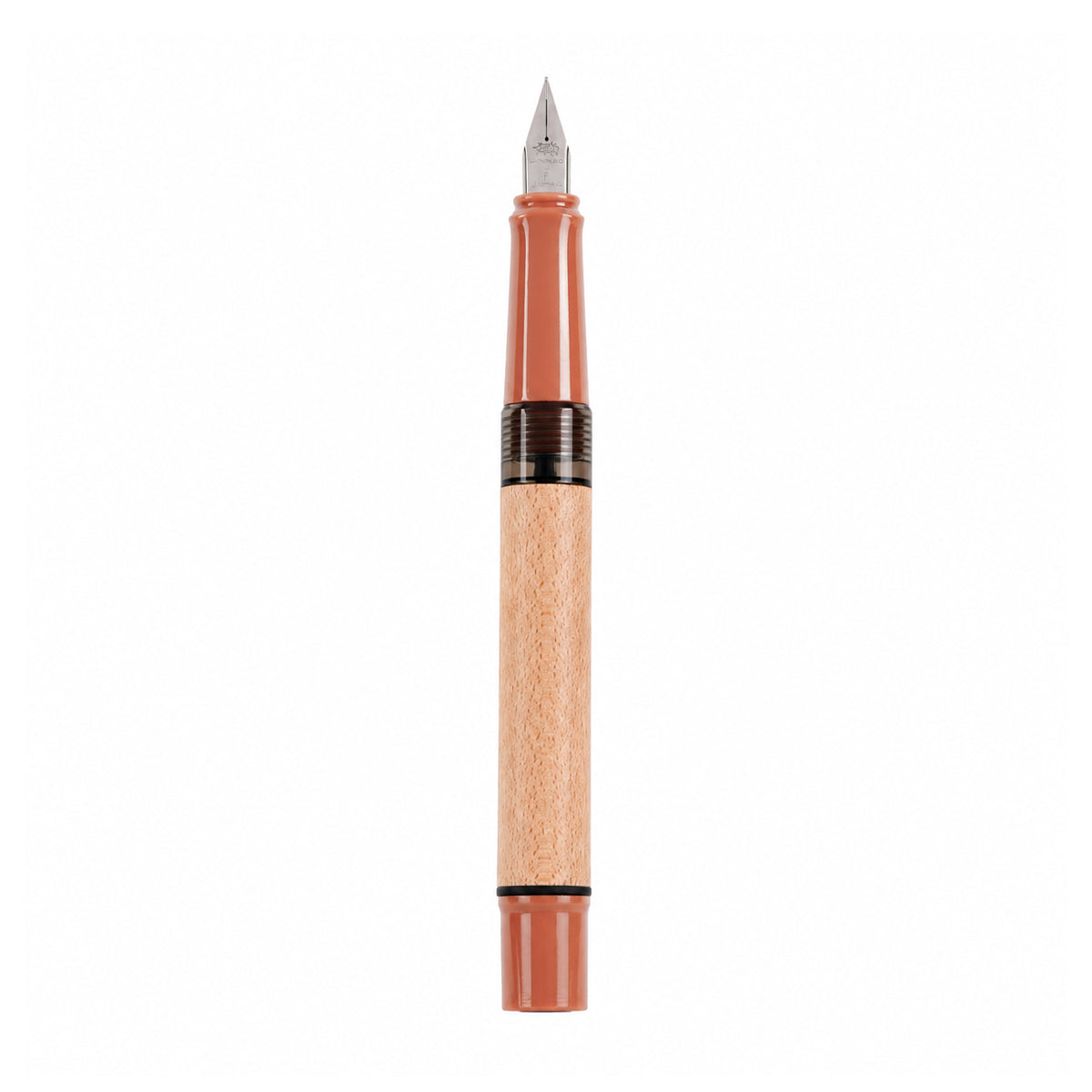 Jinhao 62 Sandalwood Fountain Pen — Brown Cap, Fine Nib