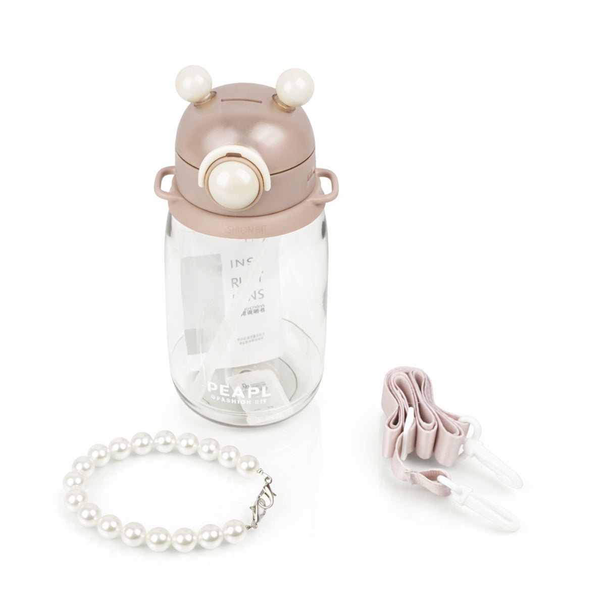 The Writershub Pearl Straw 1300ml Reusable Plastic Water Bottle
