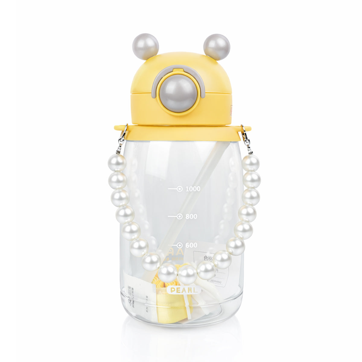 The Writershub Pearl Straw 1300ml Reusable Plastic Water Bottle