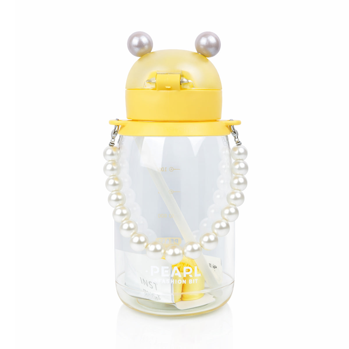 The Writershub Pearl Straw 1300ml Reusable Plastic Water Bottle