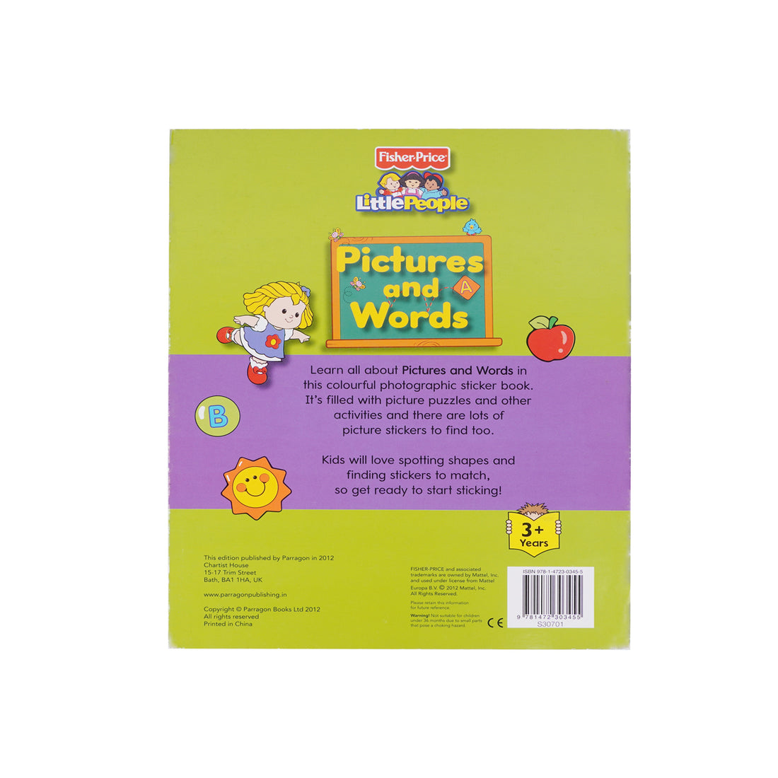 Fisher-Price Little People Pictures and Words Sticker Fun Learning Book