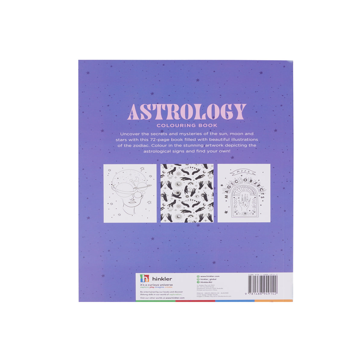 Hinkler ArtMaker Astrology Colouring Book – 30+ Zodiac Designs Paperback