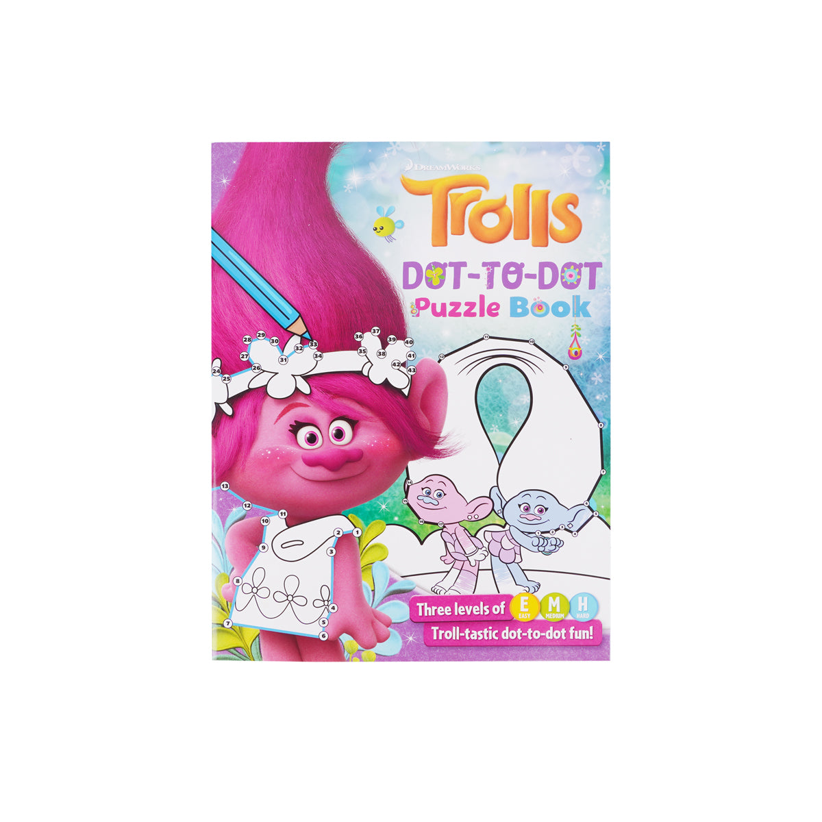 DreamWorks Trolls Dot-to-Dot Puzzle Book – Kids Activity & Learning Workbook