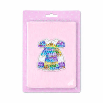 The Writershub Pastel Pink Sequin Dress Design Notebook (18.2cm)