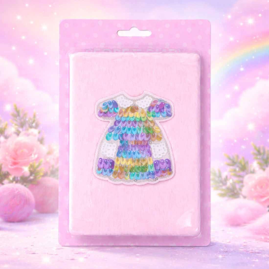 The Writershub Pastel Pink Sequin Dress Design Notebook (18.2cm)