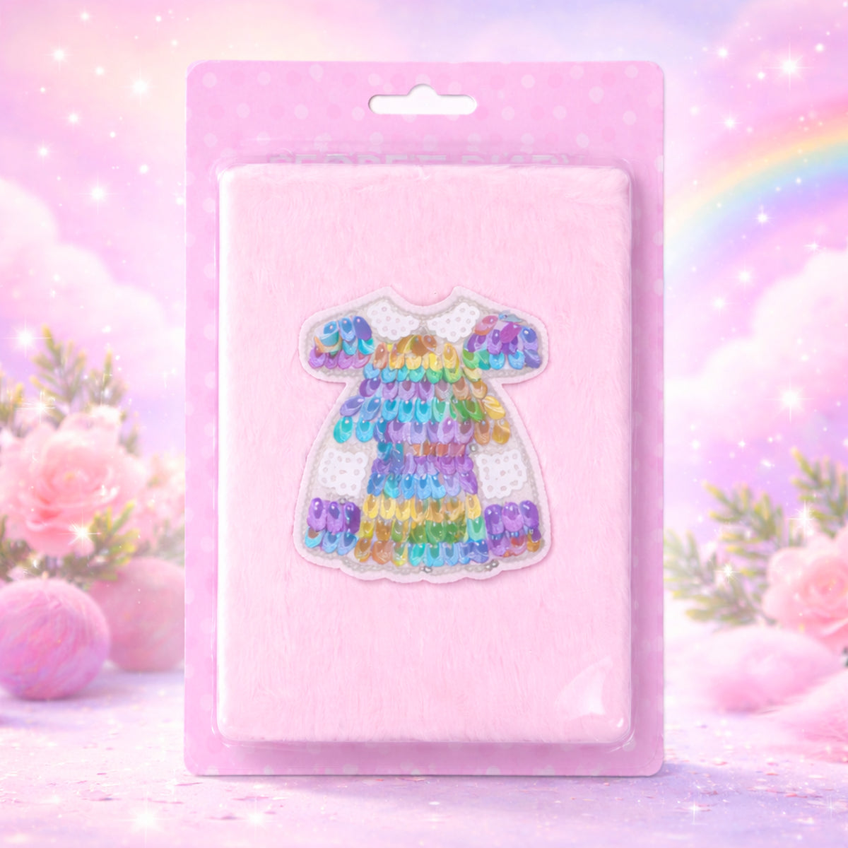 The Writershub Pastel Pink Sequin Dress Design Notebook (18.2cm)
