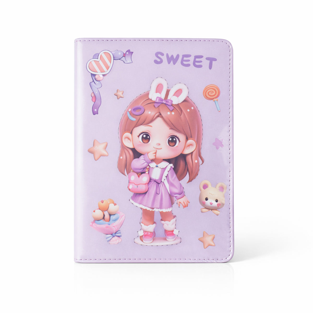 Kawaii-Style 3D Soft-Touch Journal – Squishy Embossed Premium Diary