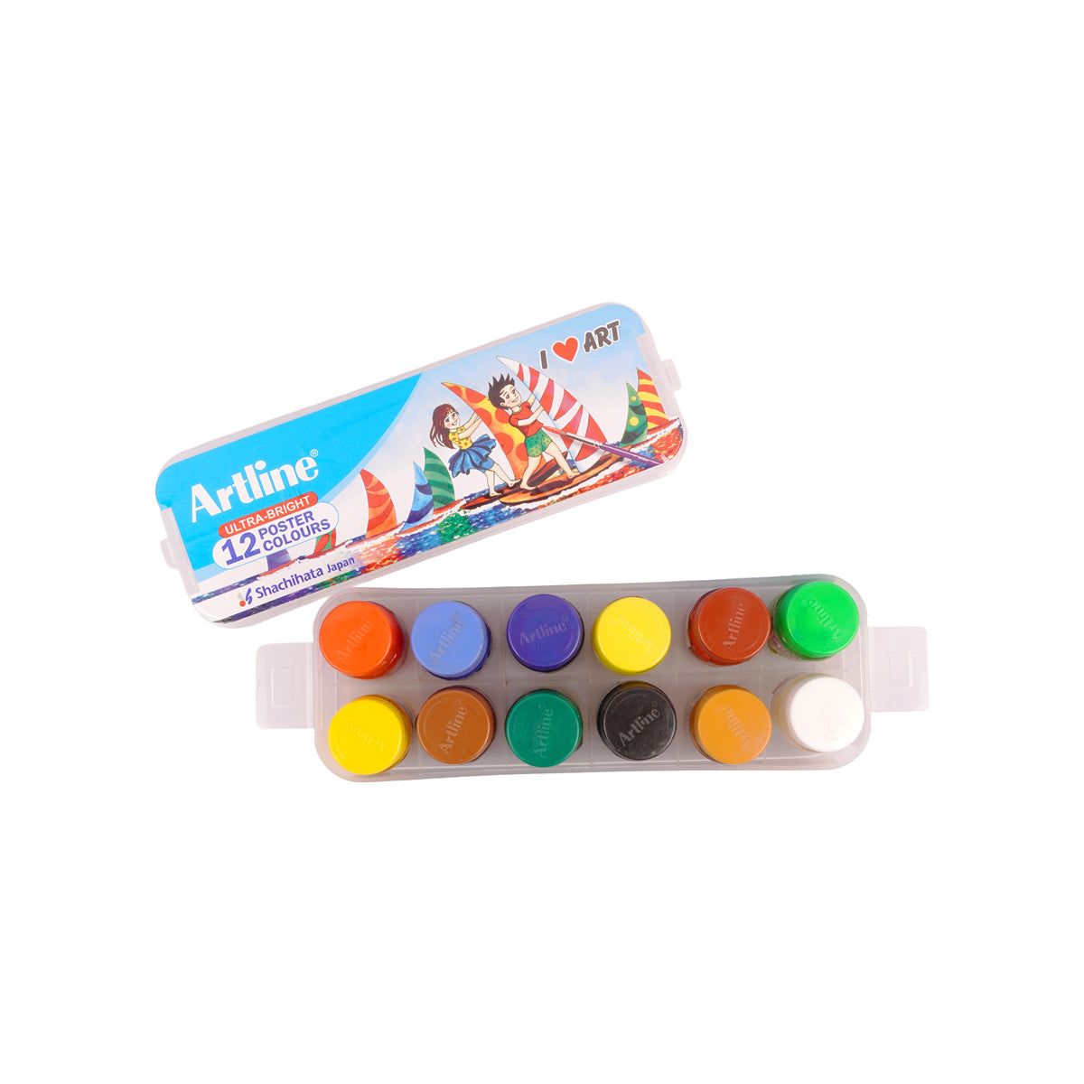 Artline Ultra-Bright Poster Colours Set – 12 Shades, 10 ml Bottles