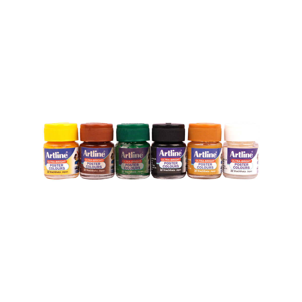 Artline Ultra-Bright Poster Colours Set – 12 Shades, 10 ml Bottles