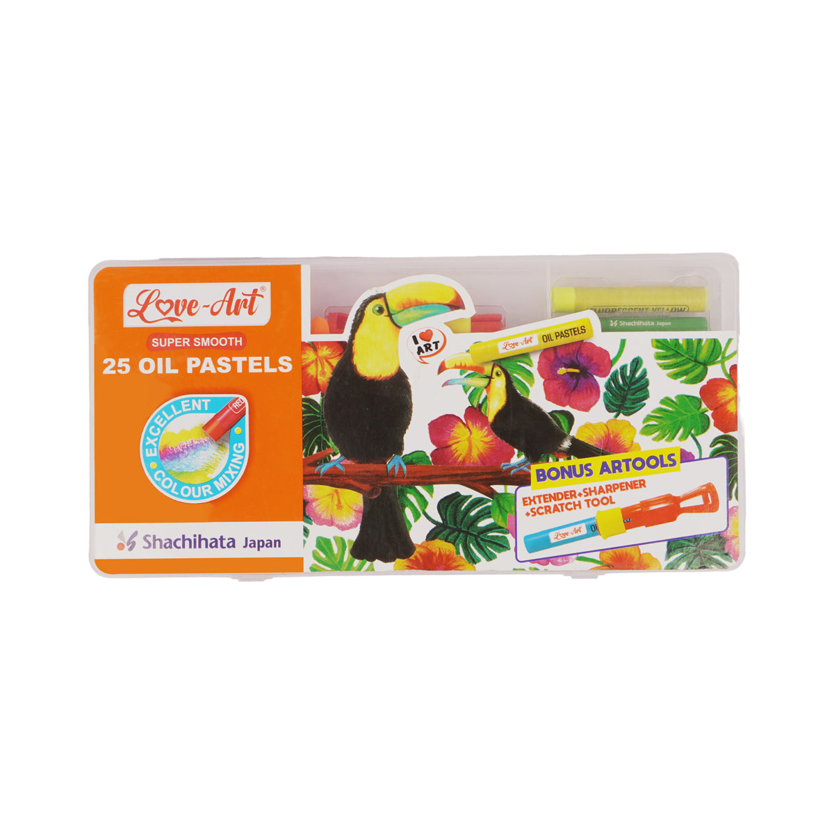 Love - Art Super Smooth 25 Oil Pastels Vibrant Colours Set