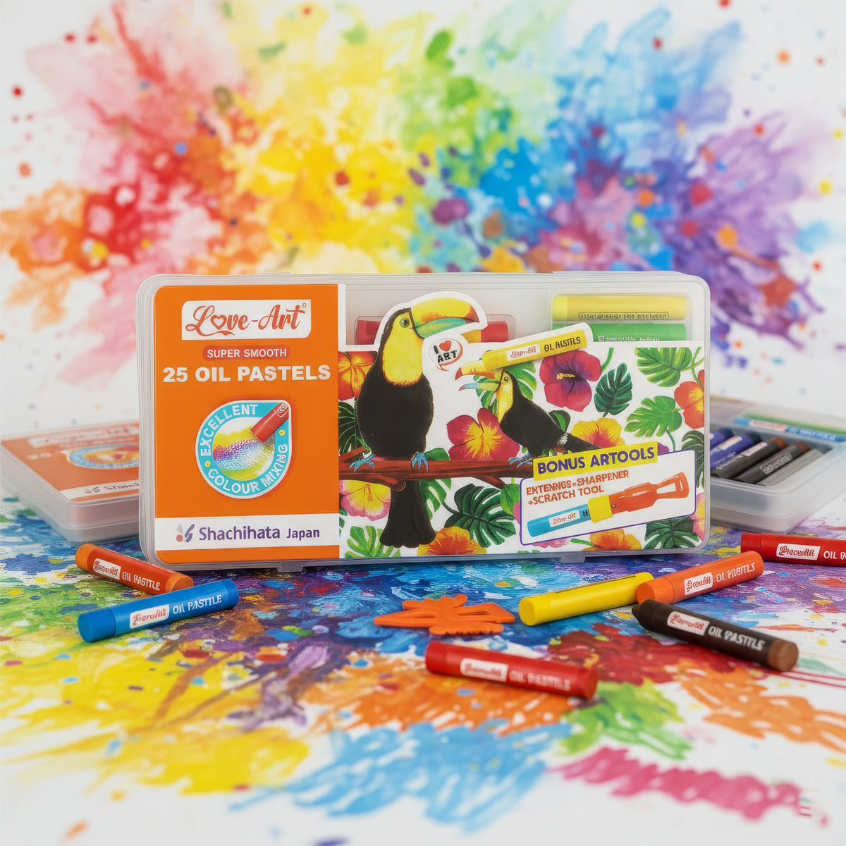 Love - Art Super Smooth 25 Oil Pastels Vibrant Colours Set