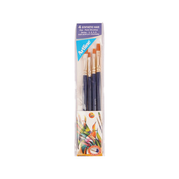 Artline Synthetic Flat Paint Brushes Set – Pack of 4 Assorted Sizes
