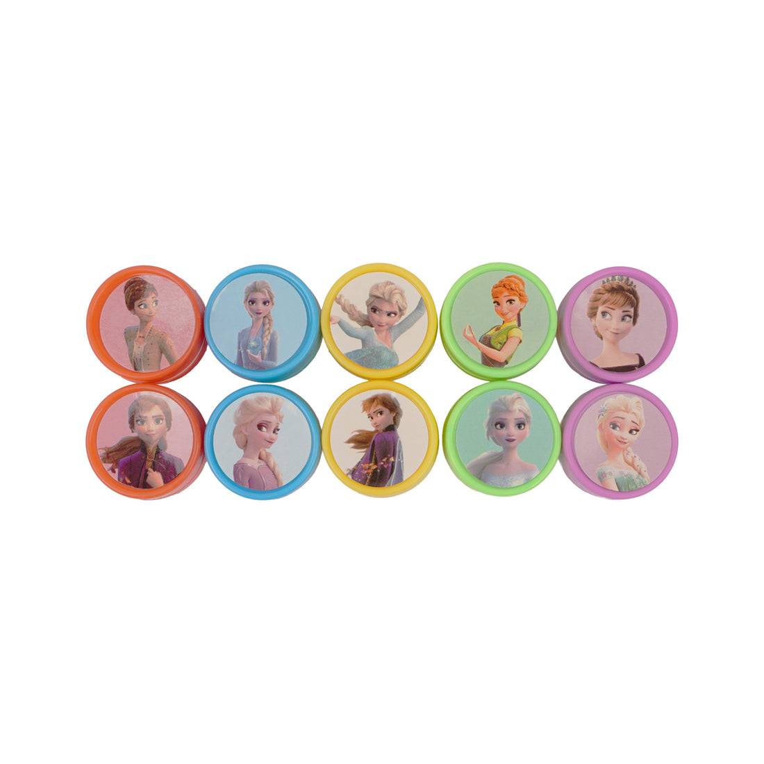 Arav Frozen Inspired Cartoon Stamp Set for Kids 10 Pieces Green Pack