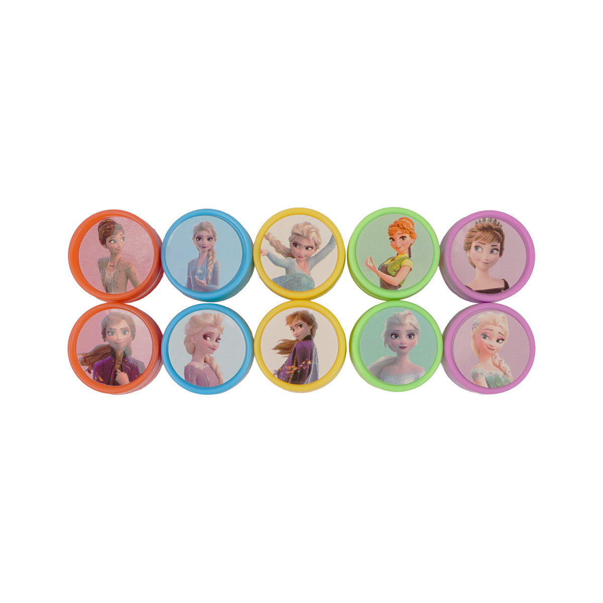 Arav Frozen Inspired Cartoon Stamp Set for Kids 10 Pieces Green Pack