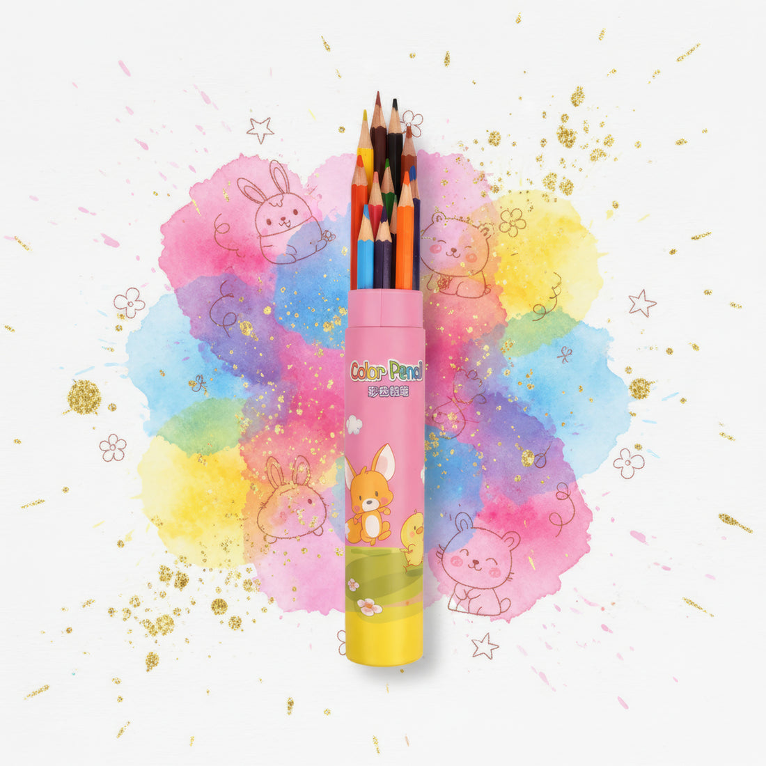Arav PS-152 Mini Colour Pencil Set – 12 Shades in Portable Tube