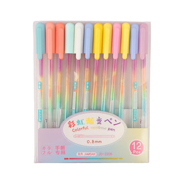 Arav Colorful Rainbow 12 Shades 0.8mm Tip Gel Pen Set