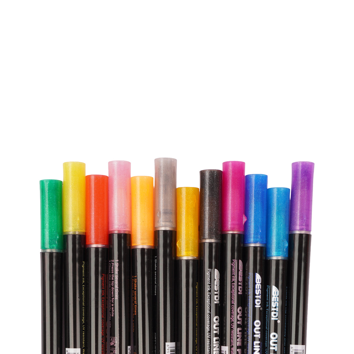 Arav 12 Colour Outline Pen Set for Kids & Students Assorted Creative Drawing Pens