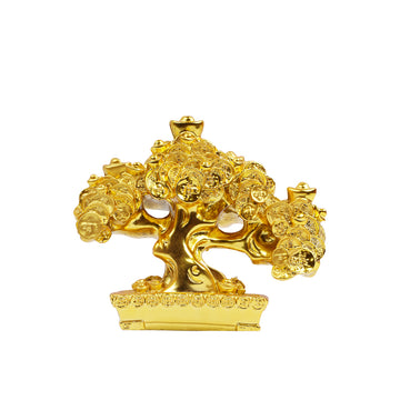 The Writershub Golden Money Coin Tree – Feng Shui Wealth Showpiece