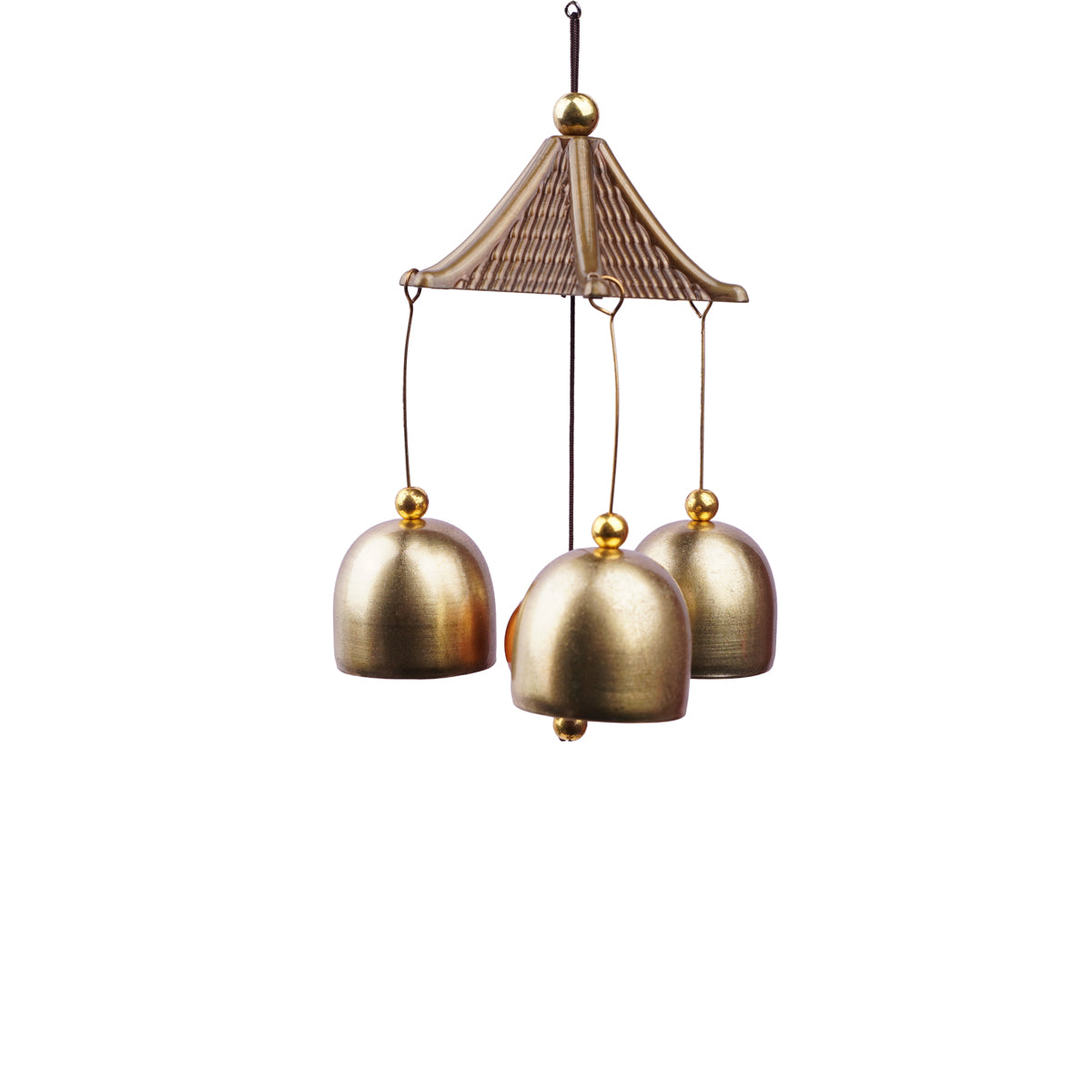 The WritersHub Elephant Hanging Bell Wind Chime – Antique Gold Metal Decor